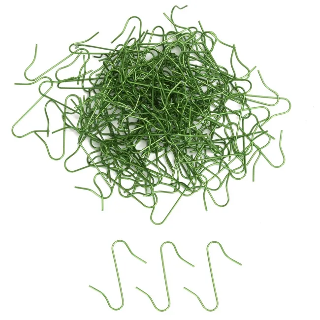 Haczyki do bombek, dekoracji choinkowych, zaczepy 150 szt. zawieszki metalowe, zielone