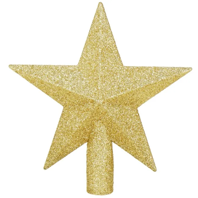 Czubek na choinkę gwiazda 19 cm szpic brokatowy ozdoba świąteczna złota