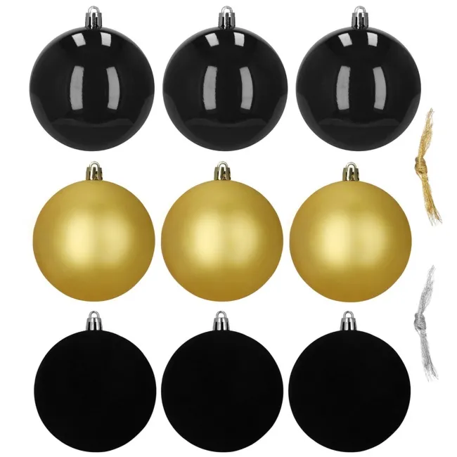 Bombki choinkowe 9 szt. zestaw dekoracji świątecznych 8,5 cm nietłukące