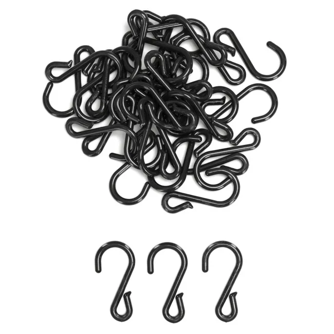 Haczyki do bombek, dekoracji zewnętrzych, świątecznych, zaczepy 60 szt. zawieszki, czarne