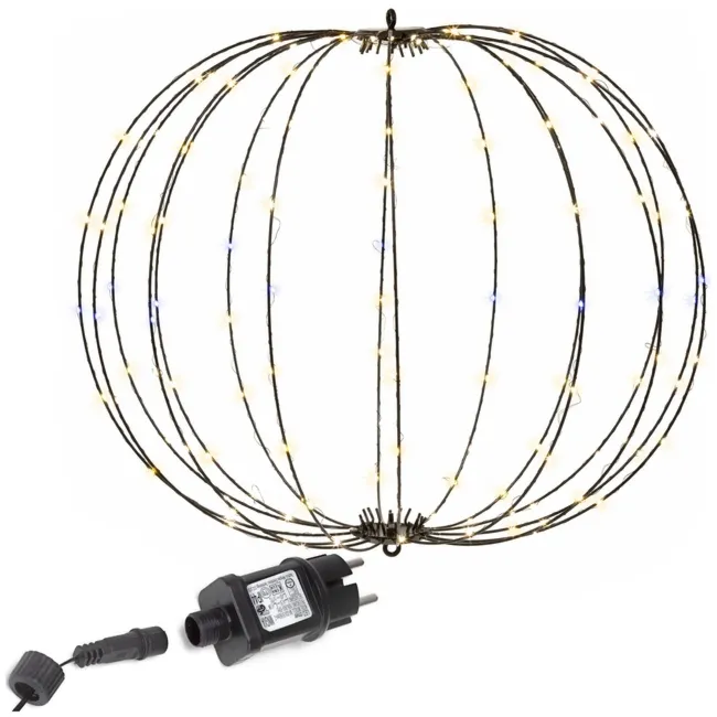 Kula świetlna 160 LED dekoracja świąteczna do ogrodu, IP44 ciepły biały + biały flash