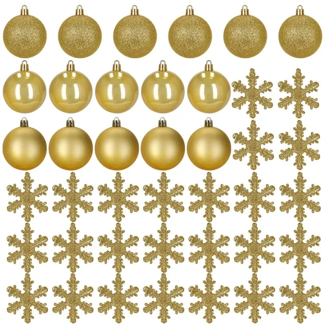 Bombki choinkowe 40 szt. zestaw dekoracji świątecznych, nietłukące, złoty