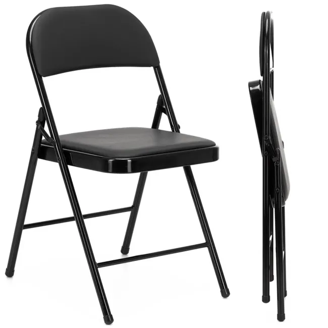 Krzesło cateringowe składane bankietowe, turystyczne do ogrodu czarne