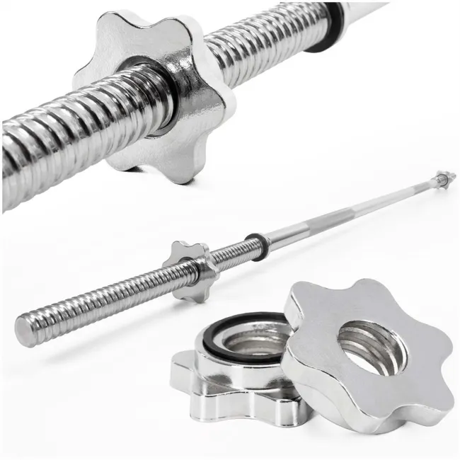 Gryf prosty olimpijski 180 cm sztanga ze stali chromowanej zaciski 28 mm