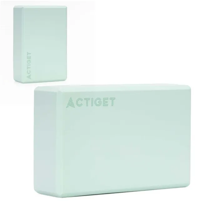 Kostka do jogi piankowa EVA 23x15x7,5 cm klocek blok do ćwiczeń pilates stretching miętowy