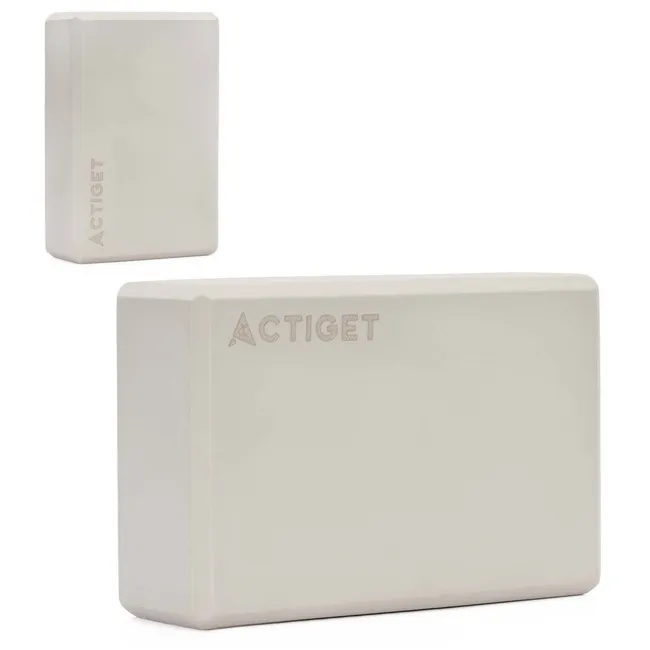 Kostka do jogi piankowa EVA 23x15x7,5 cm klocek blok do ćwiczeń pilates stretching beżowy