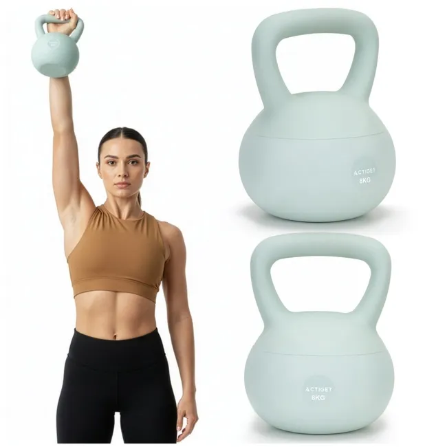 Kettlebell miękki 8 kg kula odważnik hantla ciężar do ćwiczeń fitness, turkusowy