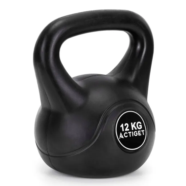 Kettlebell 12 kg odważnik, hantla do ćwiczeń ABS kula do treningu siłowego, czarny