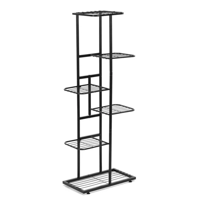 Kwietnik metalowy 6 półek stojak na rośliny 106 cm pionowy, czarny