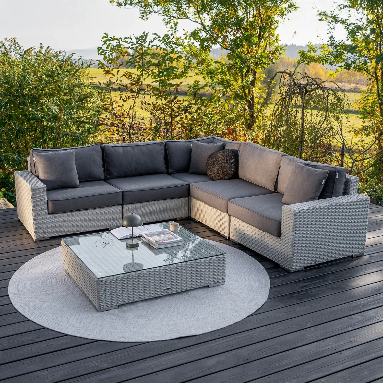 Zestaw mebli ogrodowych modułowych MILANO II  Oltre royal biały technorattan