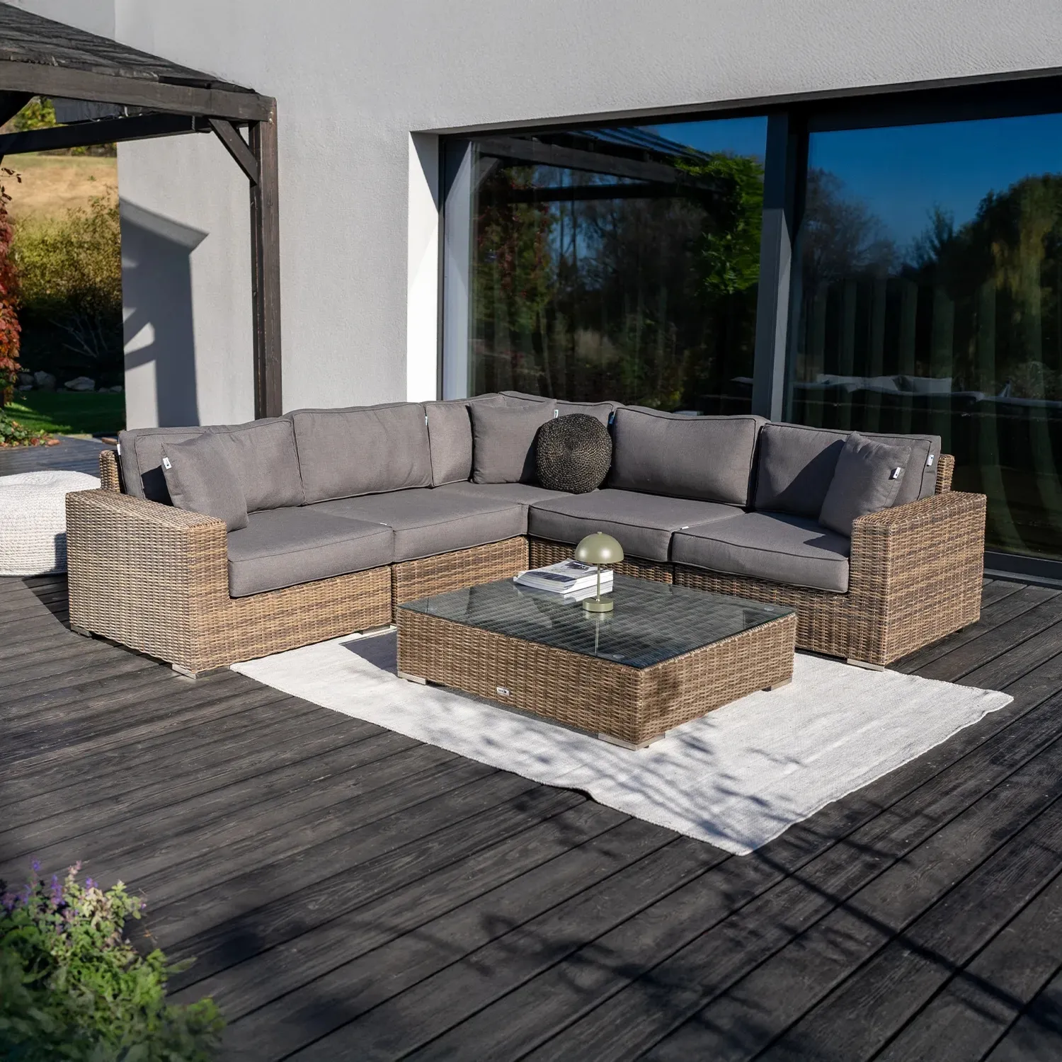 Narożnik ogrodowy MILANO II  Oltre royal piaskowy technorattan