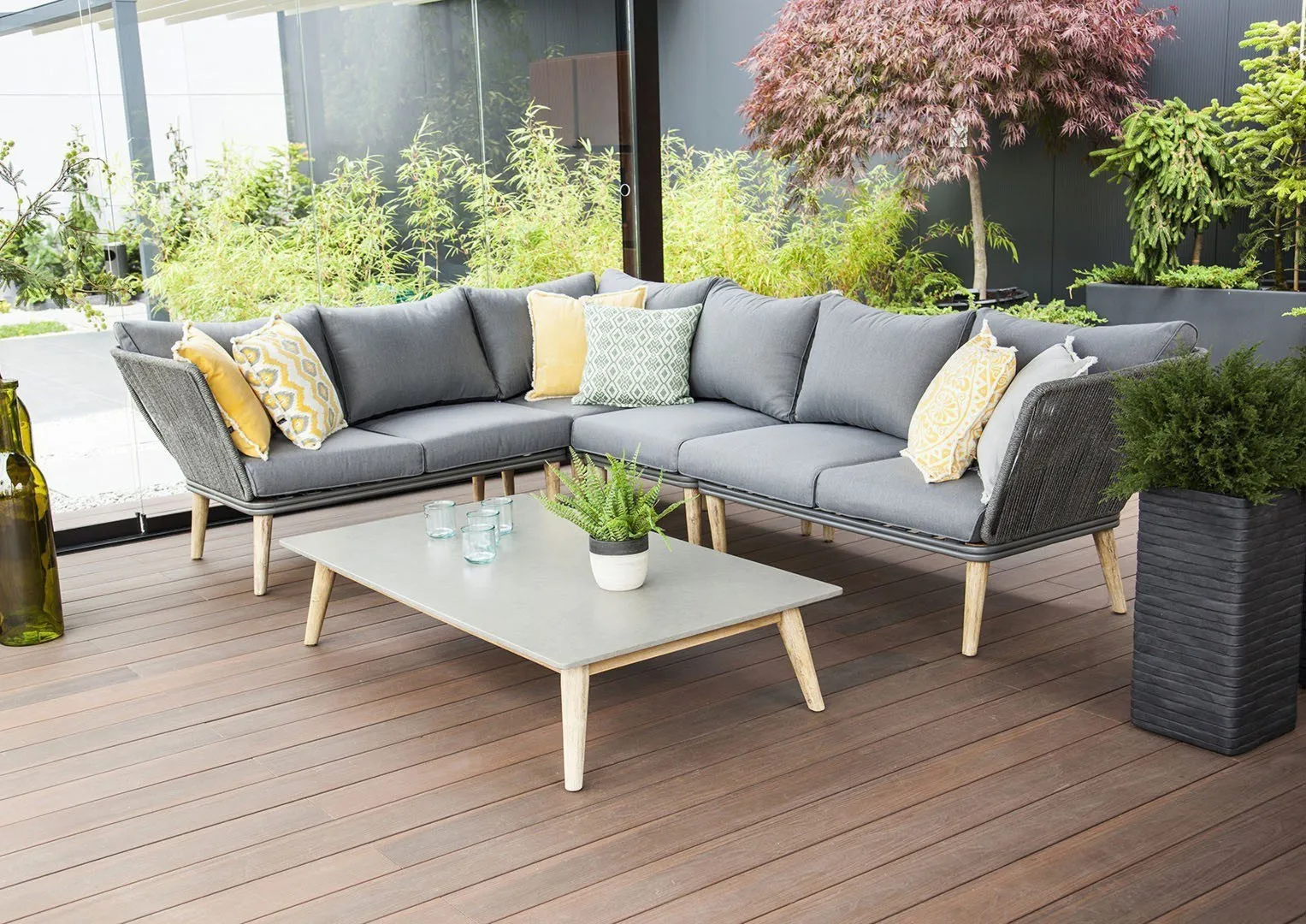 Meble ogrodowe z drewna eukaliptusowego CORFU II ZUMM szare eukaliptus