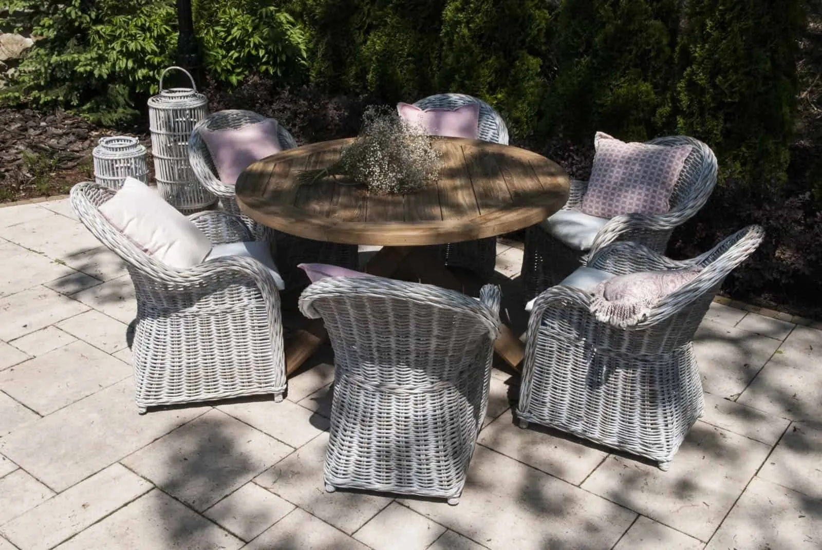 Meble z drewna teakowego i rattanu do ogrodu zimowego BORDEAUX VI  Vimine naturalne drewno teak - rattan