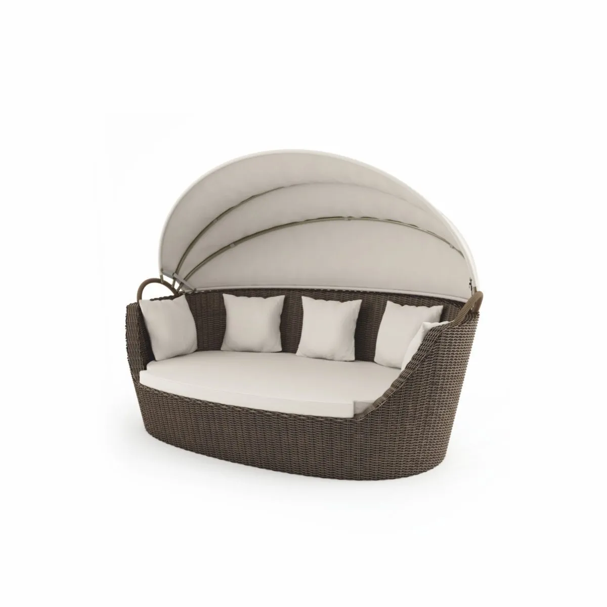 Sofa ogrodowa z baldachimem PORTOFINO  210x140 Oltre royal piaskowa technorattan