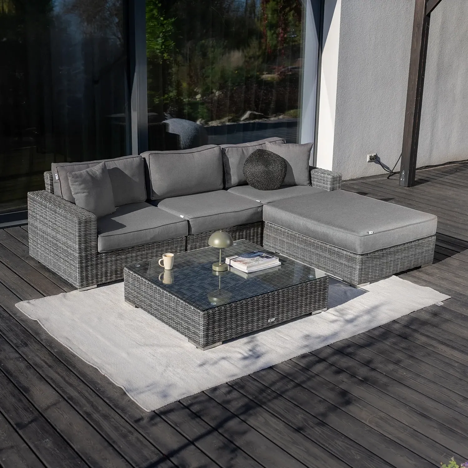 Meble ogrodowe MILANO I  Oltre royal szare technorattan