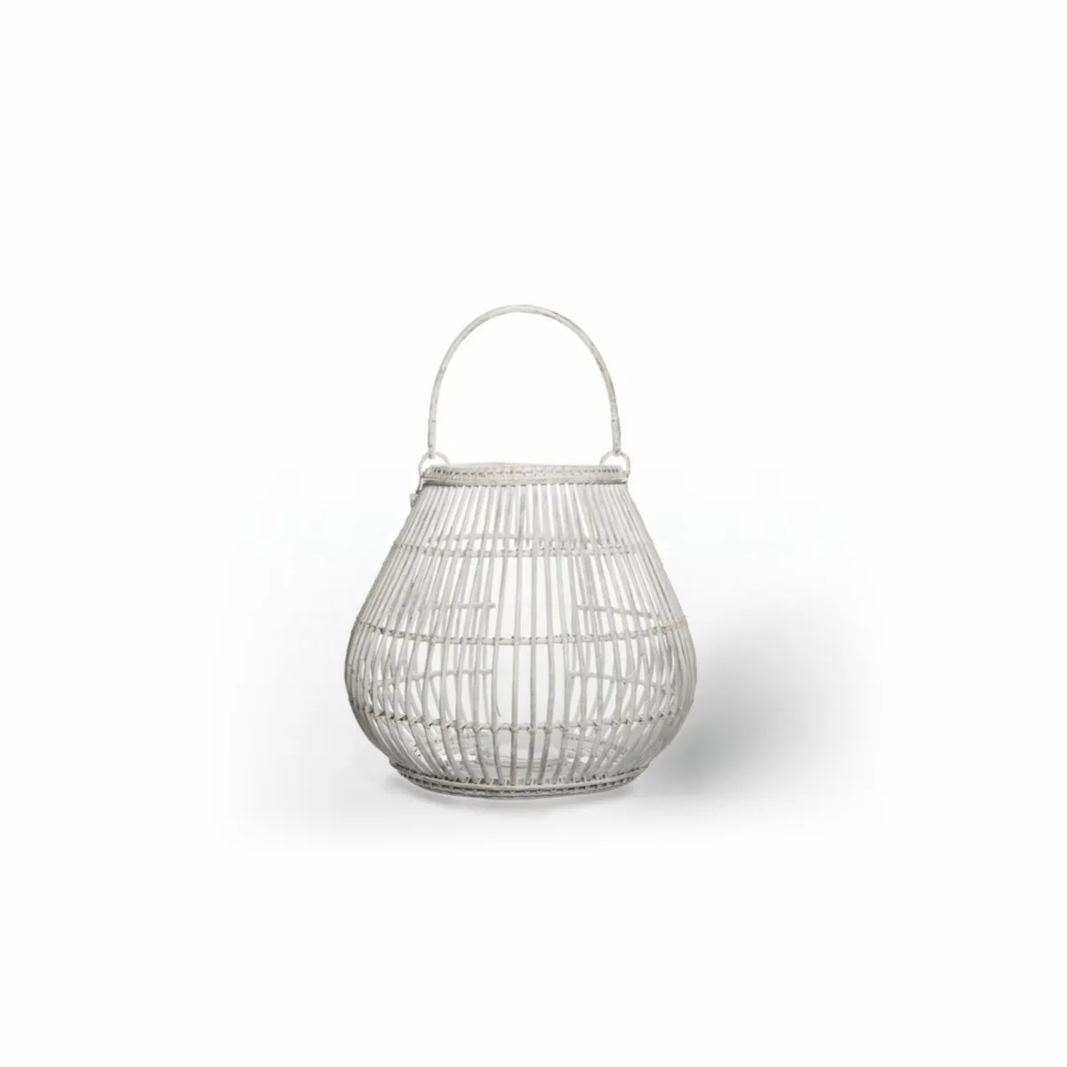 Lampion okrągły CAEN  Ø54x48 Vimine biały naturalny rattan
