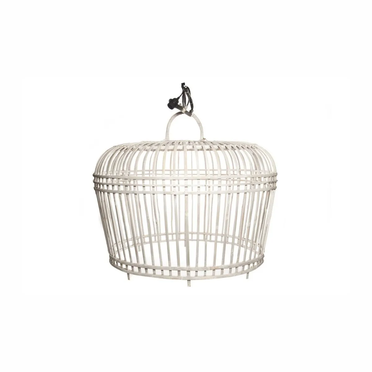 Lampa tarasowa TOULOUSE  Ø96x72 Vimine biała naturalny rattan