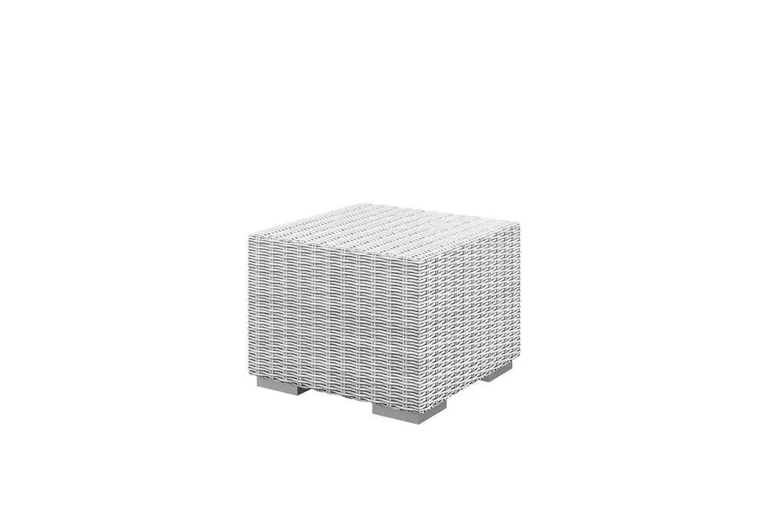 Puf ogrodowy MILANO  50x50x40 Oltre royal białe technorattan