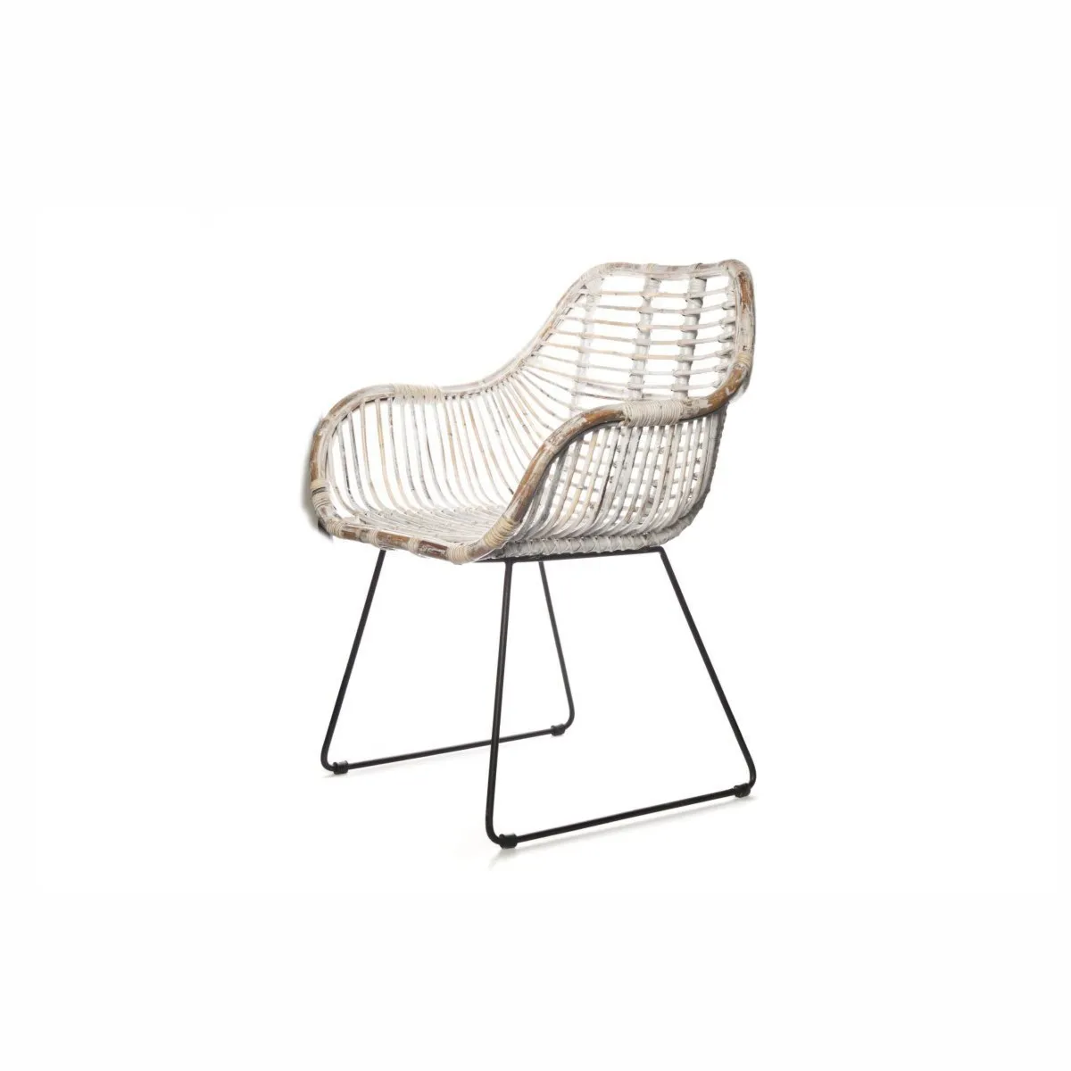 Krzesło tarasowe rattanowe LAVAL  58x65x88 Vimine białe