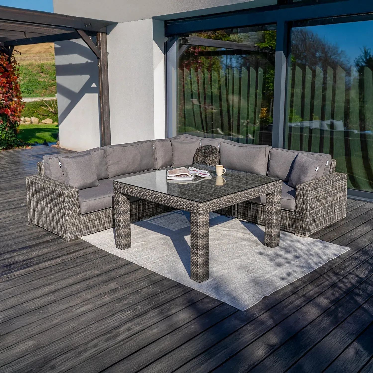 Zestaw mebli ogrodowych wypoczynkowych MILANO III  Oltre royal szary technorattan