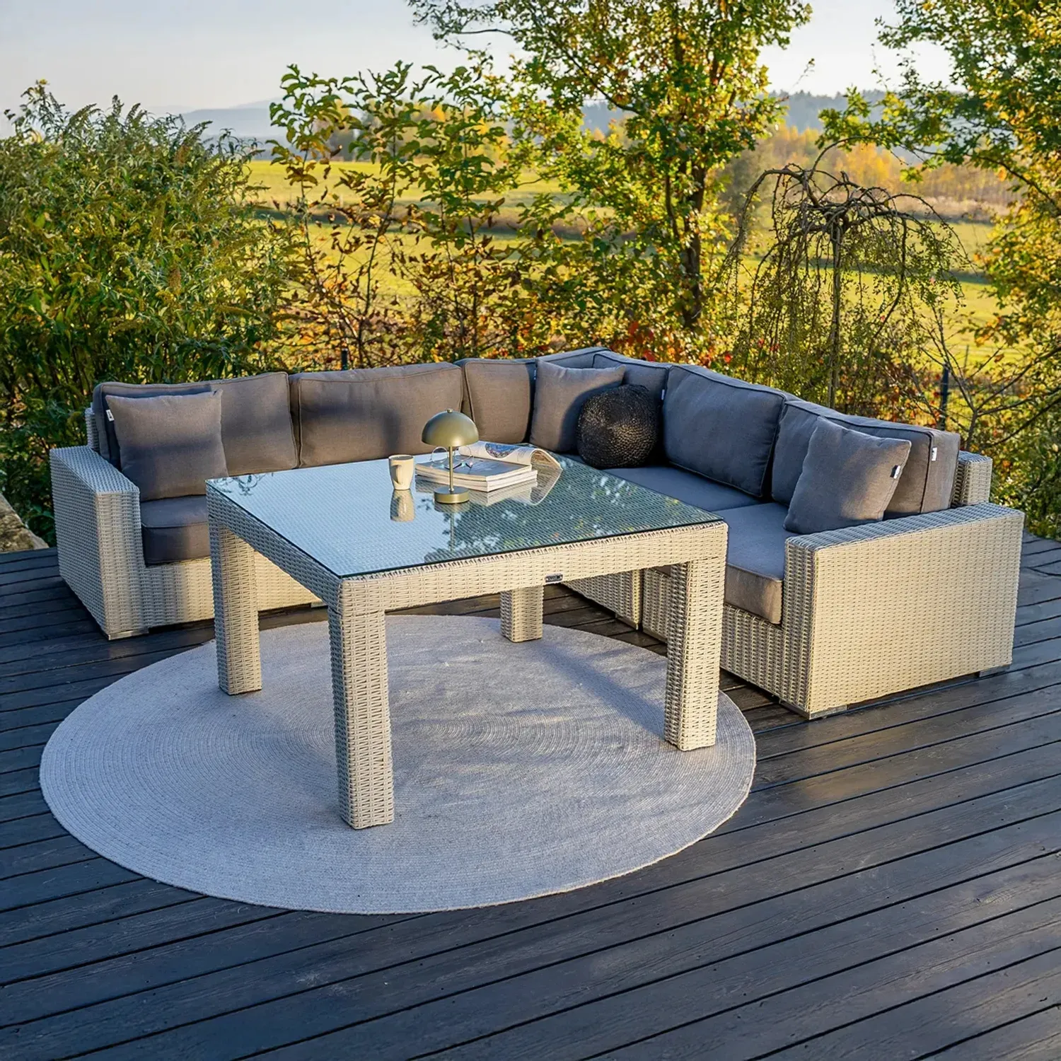 Zestaw mebli ogrodowych wypoczynkowych MILANO III  Oltre royal biały technorattan