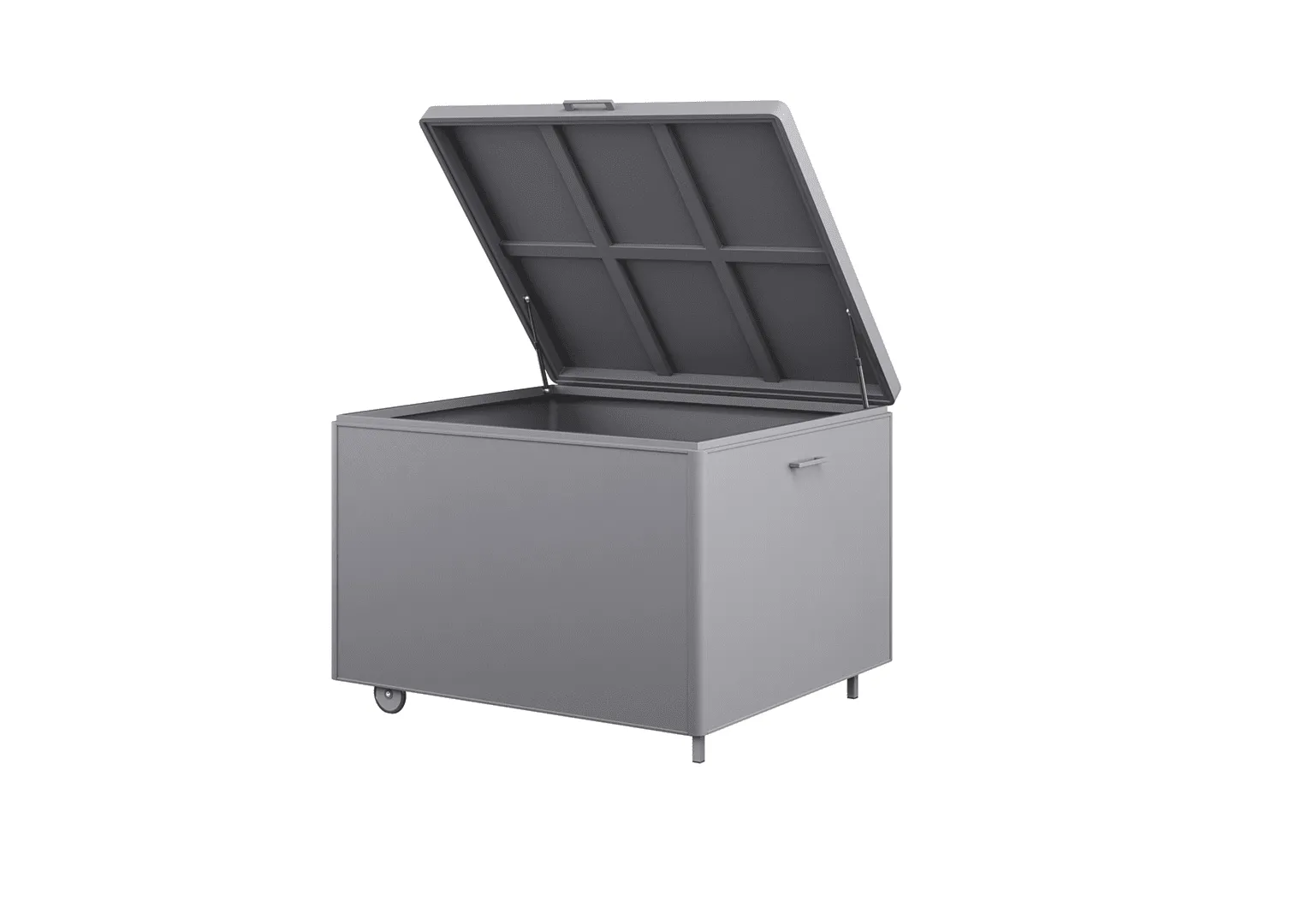 Skrzynia tarasowa, ogrodowa CONTENITORE   ZUMM szara aluminium