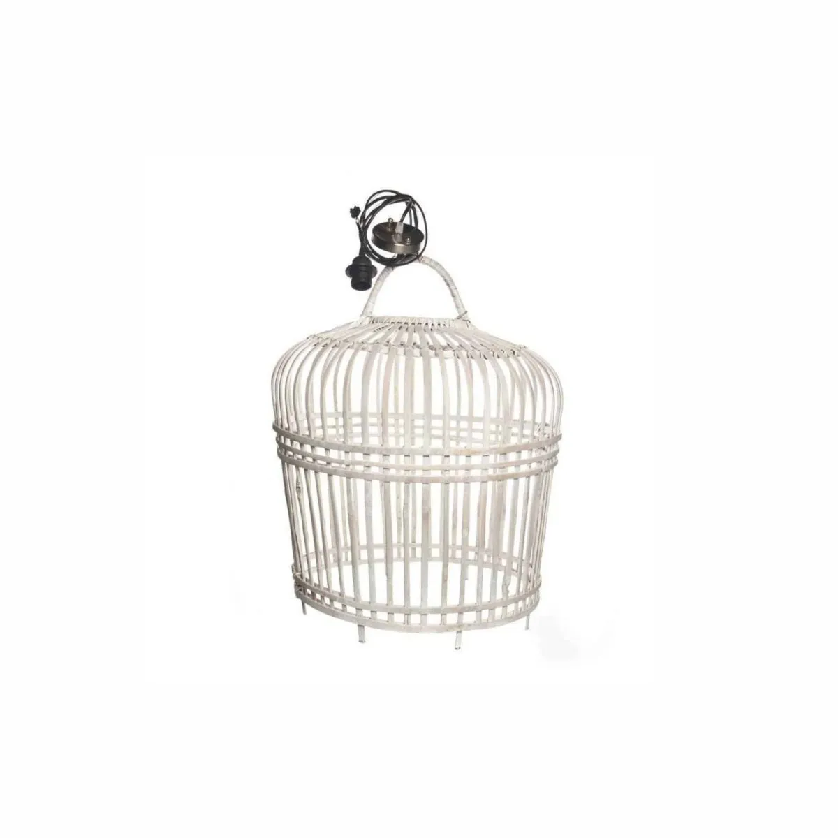 Lampa bambusowa tarasowa TOULOUSE Ø54x54 Vimine biała