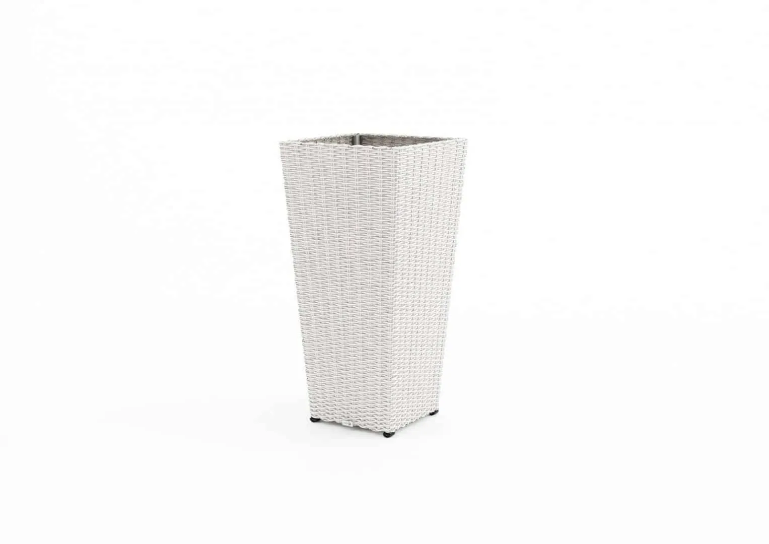 Donica ogrodowa, na balkon SCALEO  80x37x37 Oltre royal biała technorattan