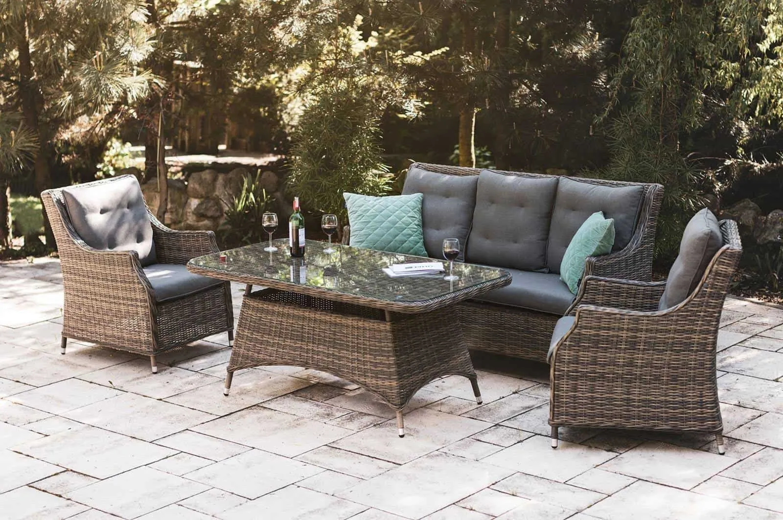 Zestaw mebli ogrodowych klasyczny SIENA II  Oltre royal piaskowy technorattan