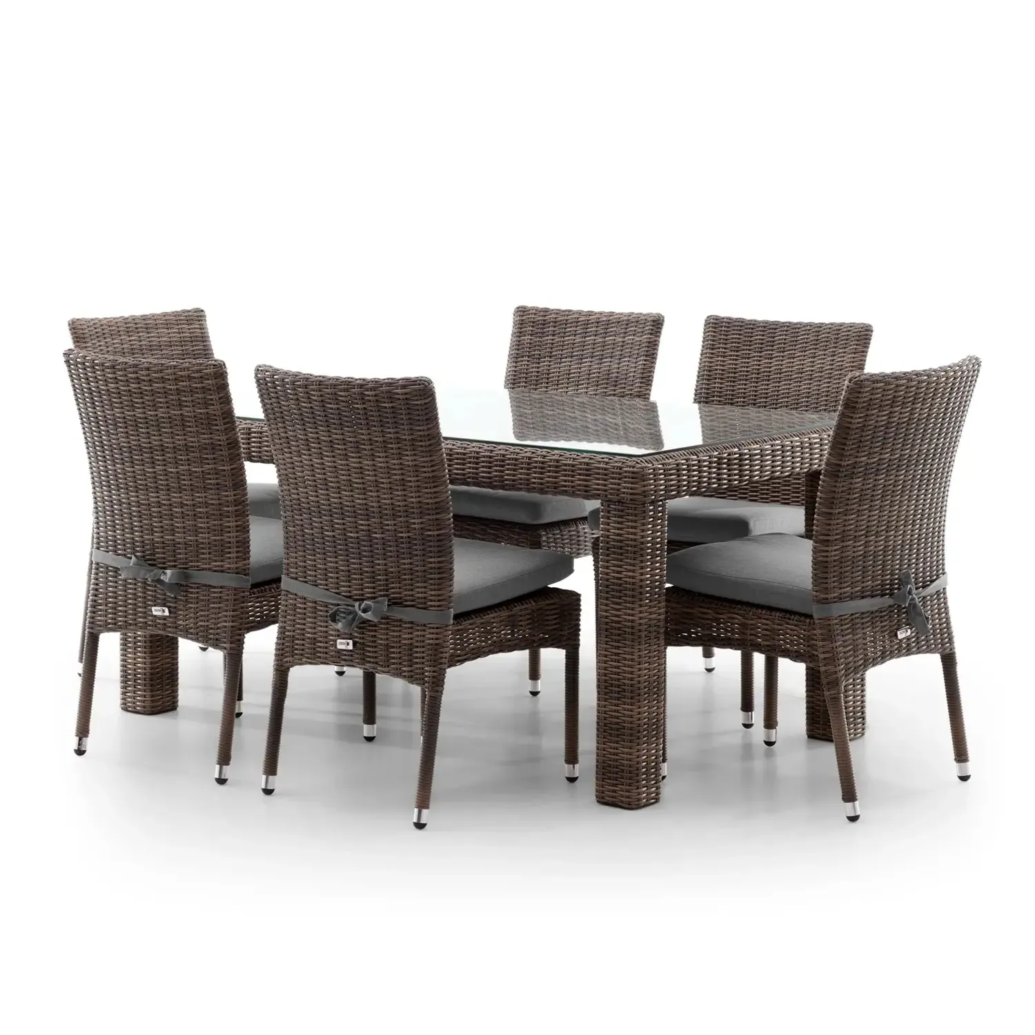 Zestaw mebli jadalnianych do ogrodu RAPALLO   Oltre royal piaskowy technorattan