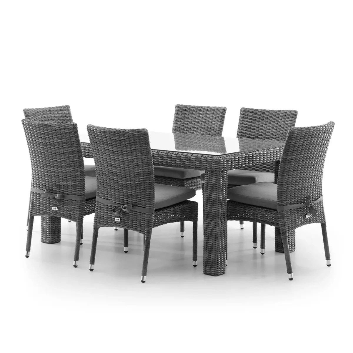 Zestaw mebli jadalnianych do ogrodu RAPALLO   Oltre royal szary technorattan
