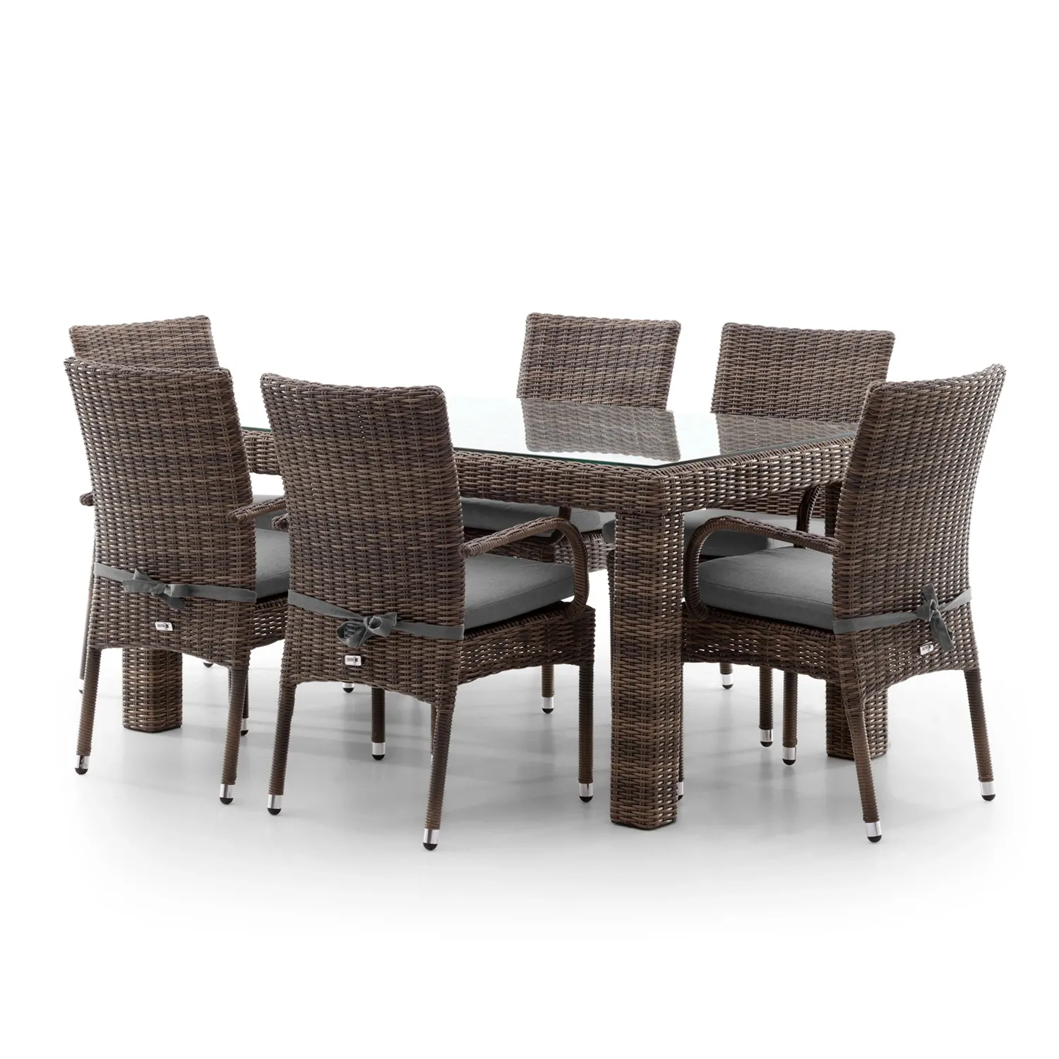 Zestaw mebli jadalnianych do ogrodu RAPALLO   Oltre royal piaskowy technorattan