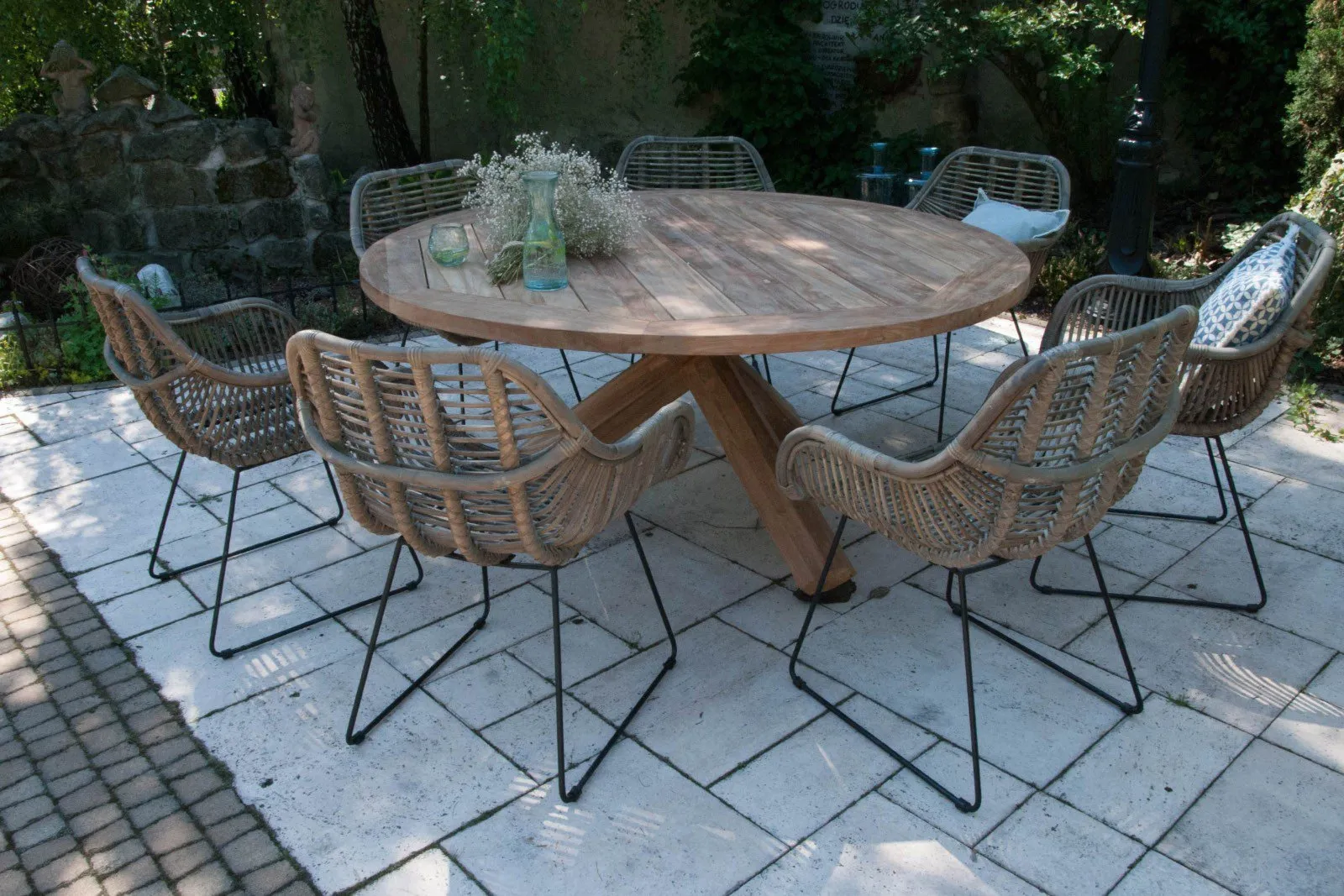 Zestaw mebli jadalnianych do ogrodu BORDEAUX X  Vimine naturalny