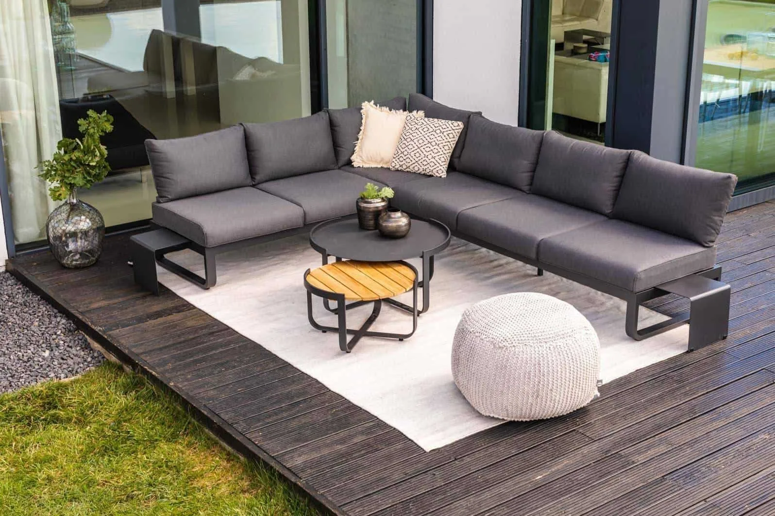 Zestaw mebli balkonowych, do ogrodu PARMA   ZUMM antracytowe aluminium