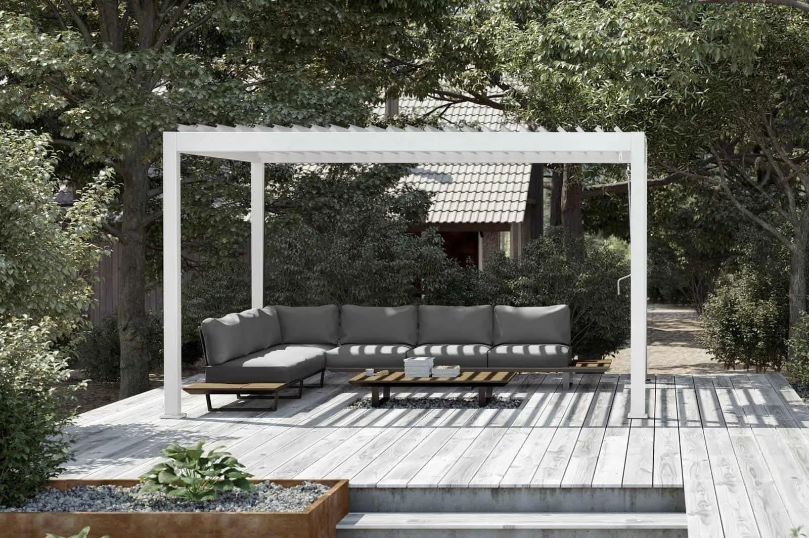 Zadaszenie tarasowe prostokątne PERARA  400x300cm ZUMM biały aluminium