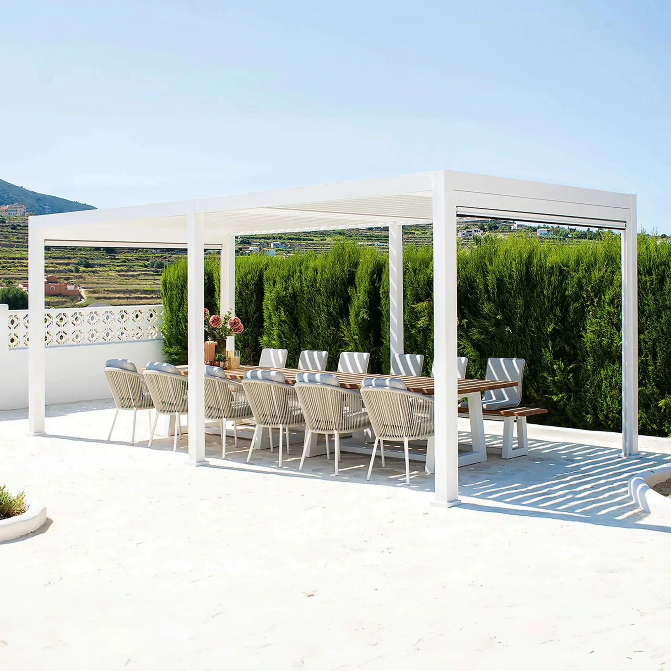 Zadaszenie tarasowe duże prostokątne PERARA  600x300cm ZUMM biały aluminium