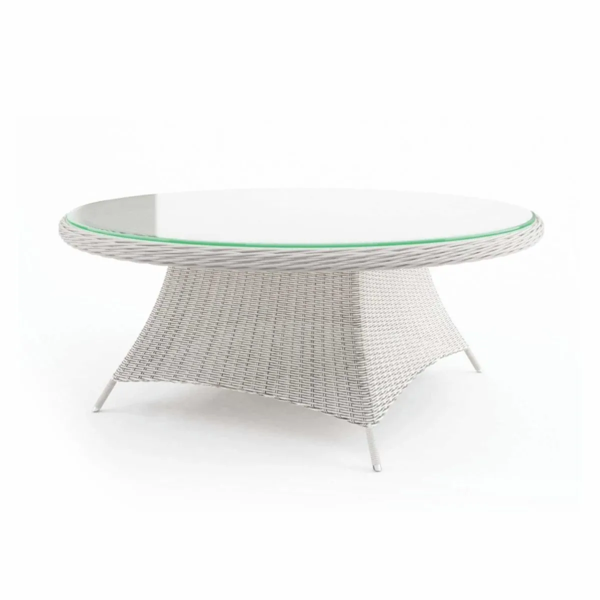 Duży stół ogrodowy RONDO okragły  Ø180 Oltre royal biały technorattan