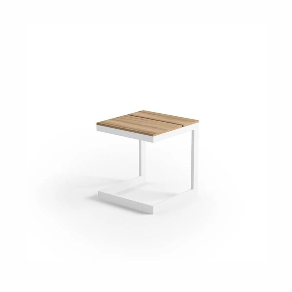 Stolik do leżaka GRENADA teak   40x40 ZUMM biały aluminium teak