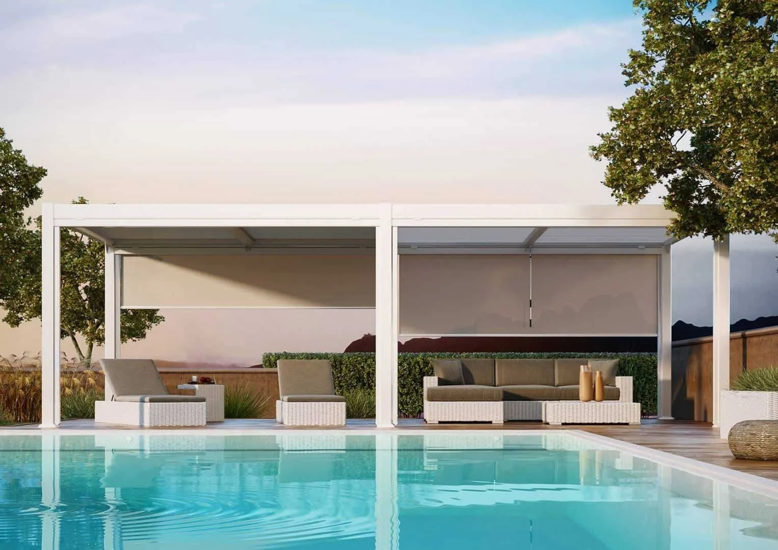 Zadaszenie tarasowe duże prostokątne PERARA  300x600 ZUMM białe aluminium