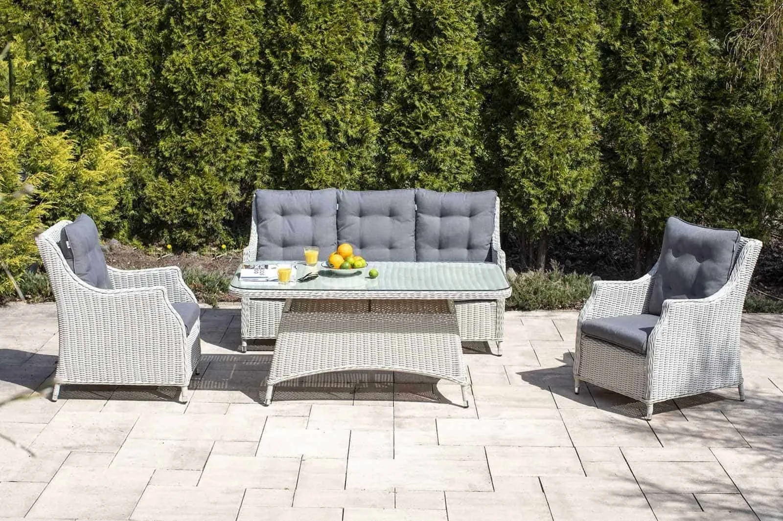 Zestaw mebli ogrodowych SIENA II  Oltre royal biały technorattan