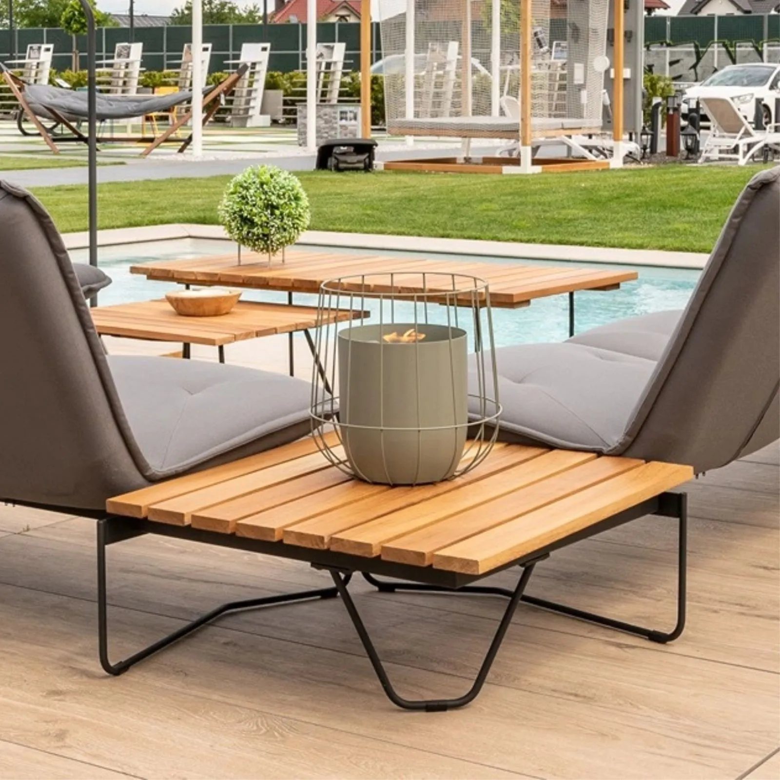 Stolik kawowy narożny ogrodowy Bolzano Loft kwadratowy 65x65