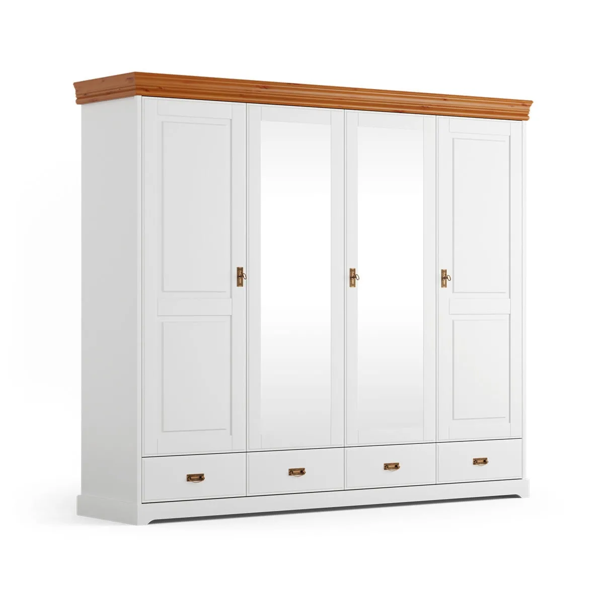 Drewniana szafa biała miodowa sosna Toskania 4D