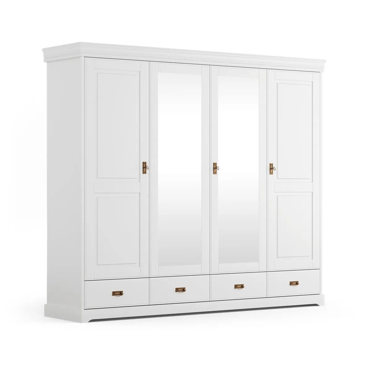 Biała drewniana szafa sosnowa Toskania 4D