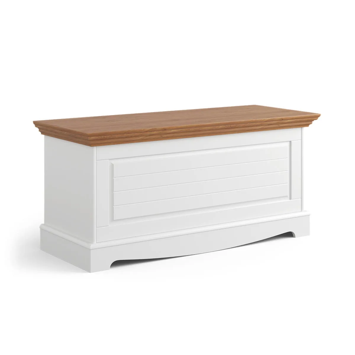 Skrzynia sosnowa Belluno Elegante biała-dąb