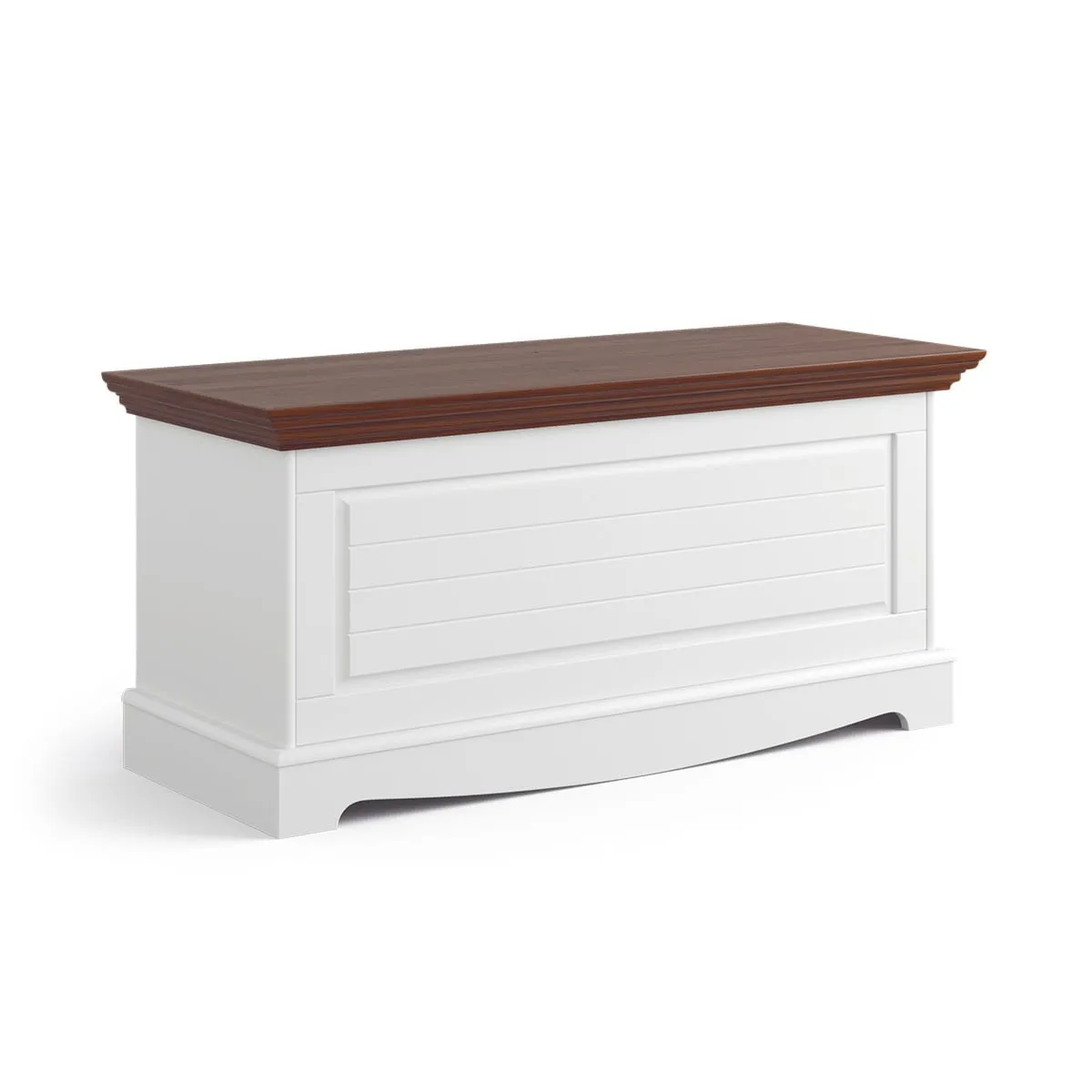 Skrzynia sosnowa Belluno Elegante biała-orzech