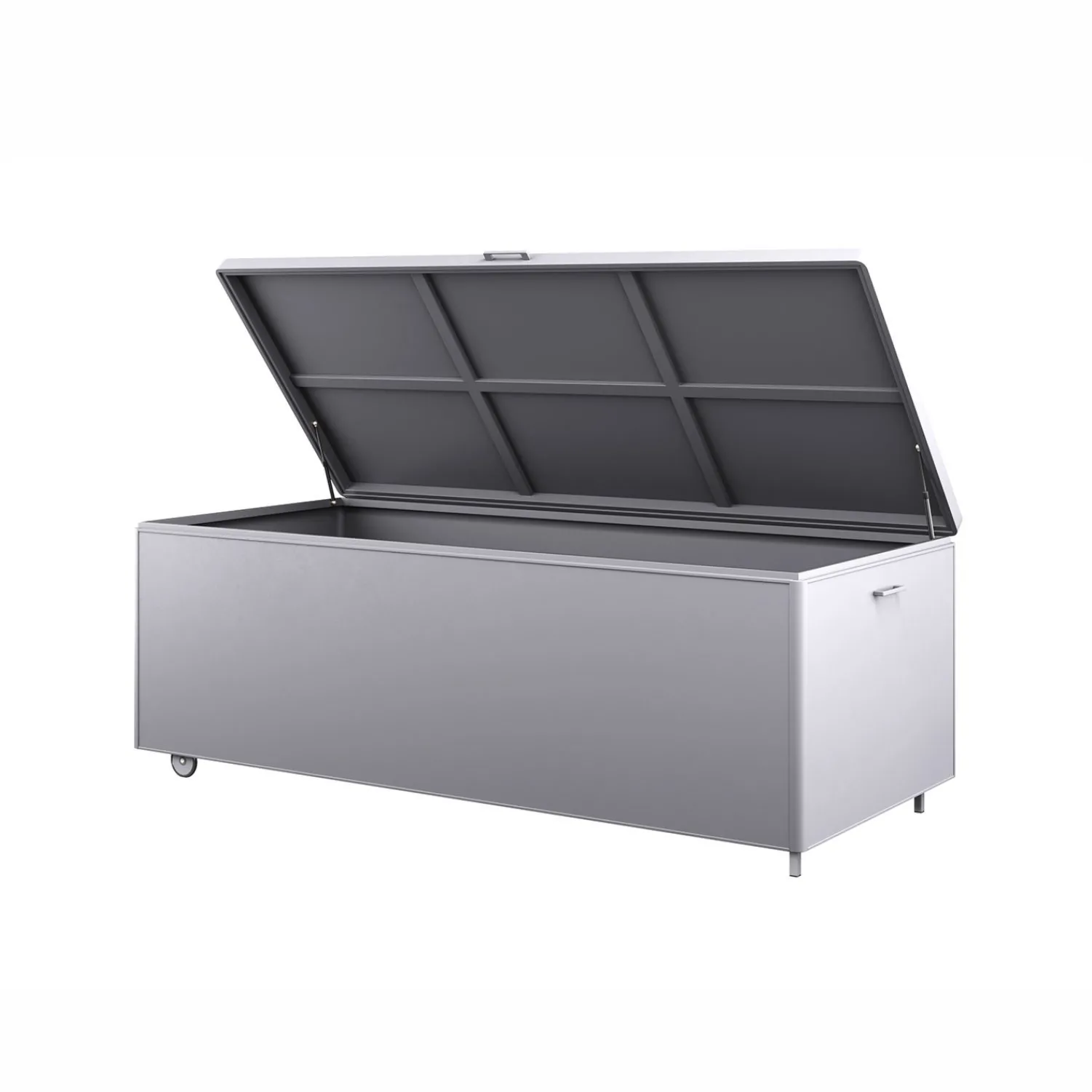 Skrzynia tarasowa, do ogrodu CONTENITORE 1181L 200x82 ZUMM biała aluminium