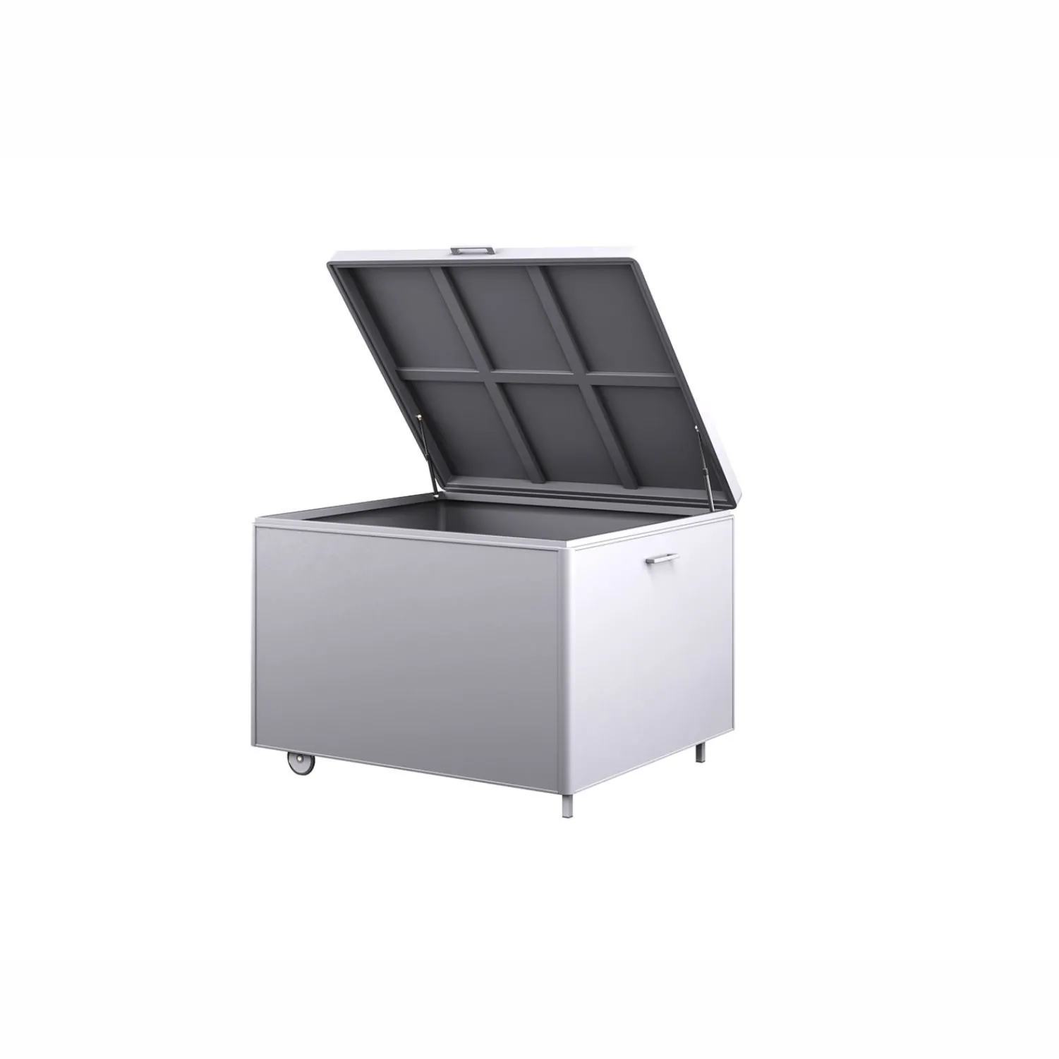 Skrzynia balkonowa, do ogrodu CONTENITORE 590L 100x82 ZUMM biała aluminium