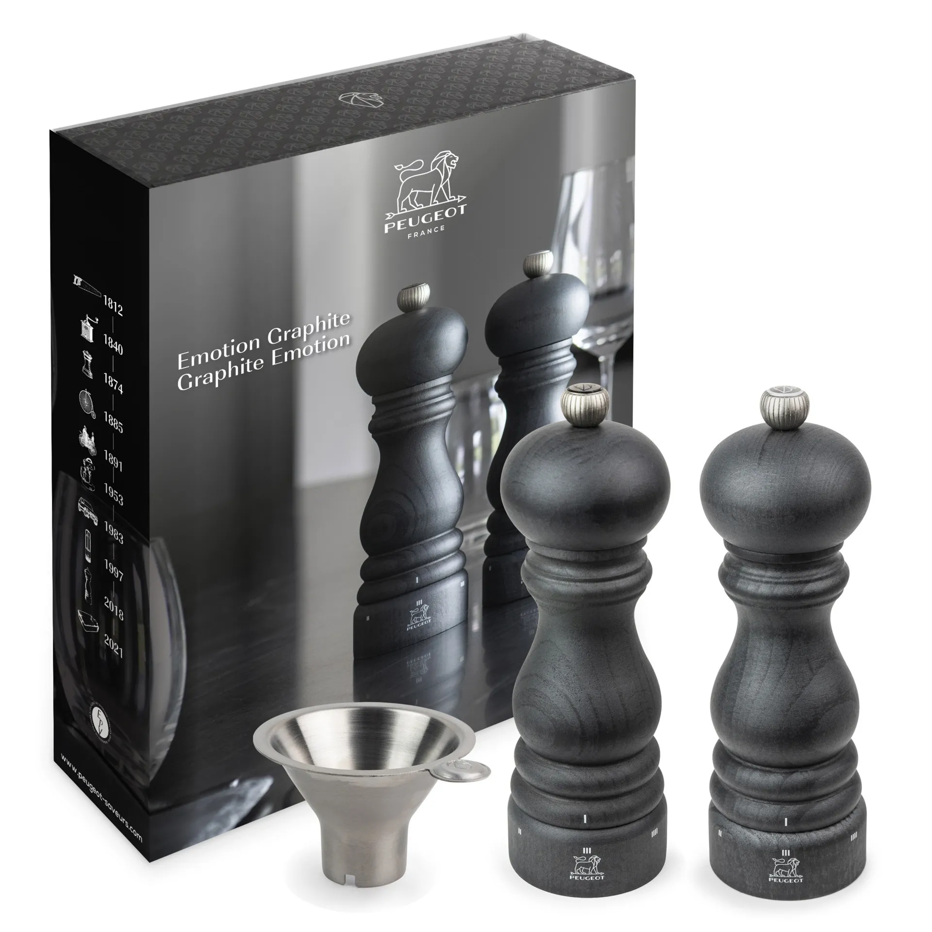 PARIS GRAPHITE Zestaw młynków do soli i pieprzu 18