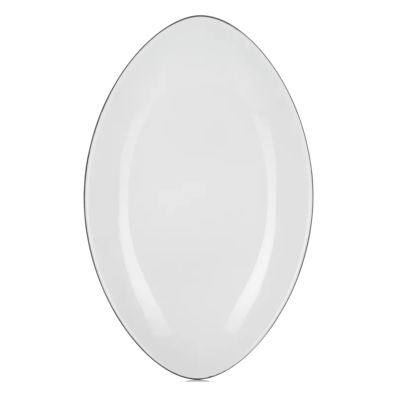 Talerz owalny Equinoxe biały 35x22 cm