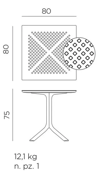 Stół ogrodowy Clipx 80 Nardi BIANCO